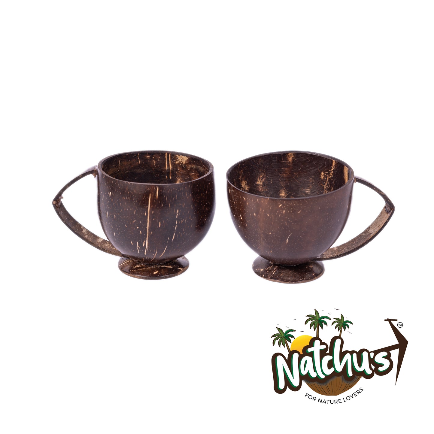 Natchu's Coconut Shell based Tea cup with Shell Handle (200ml) (Set of 2)