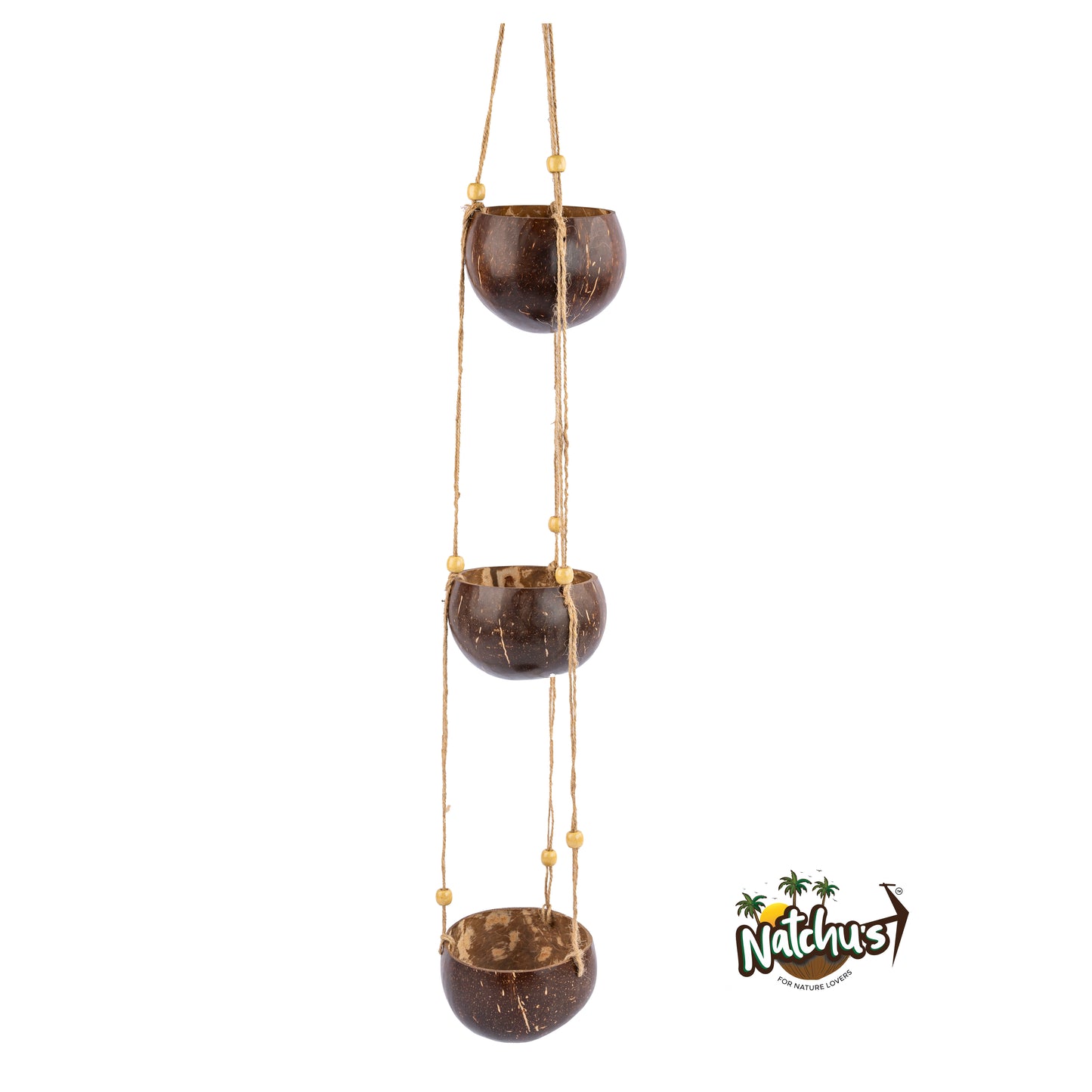 Natchu's Coconut Shell based Outdoor Planter - 3-Tier (Set of 1)