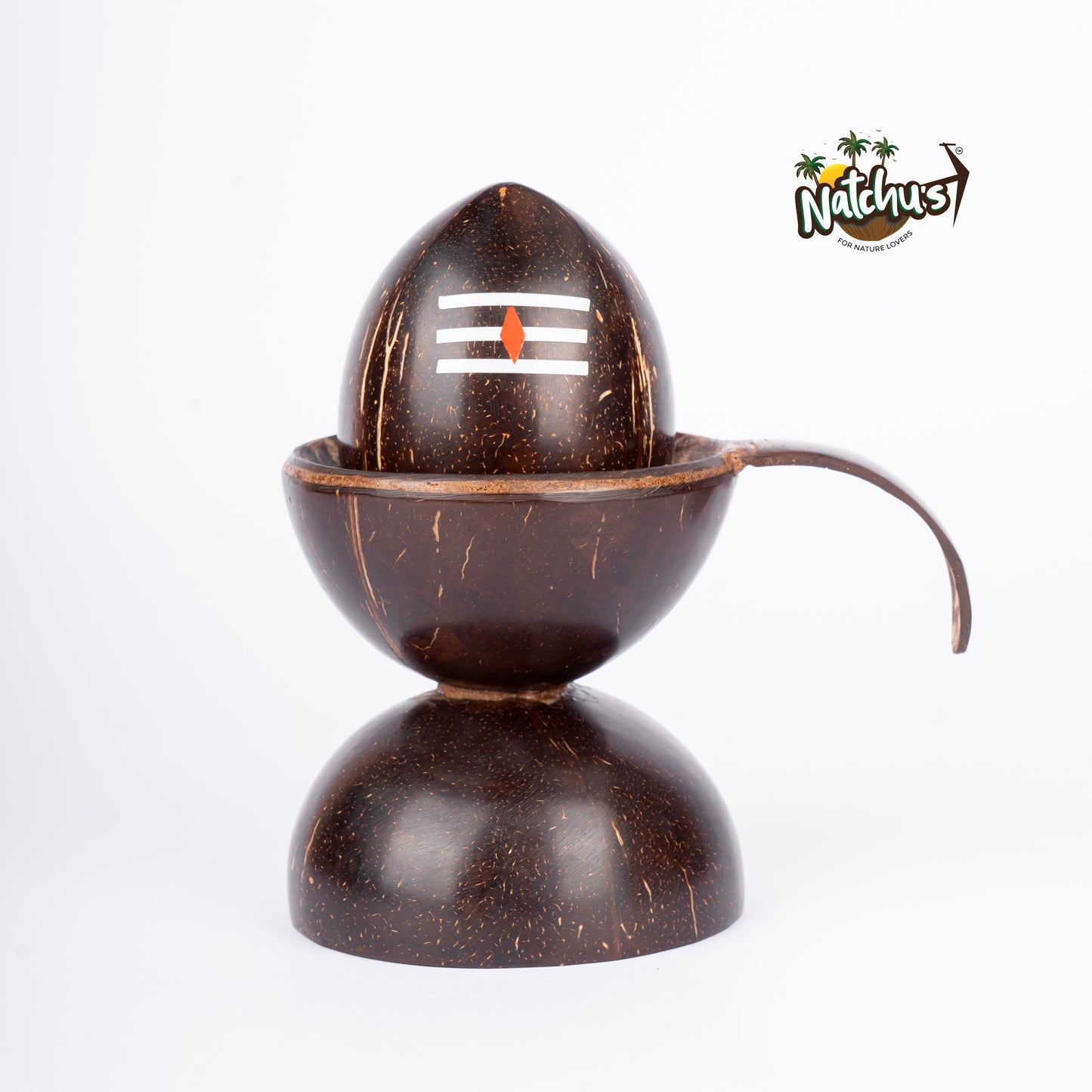 Natchu's Coconut Shell based Shivling (Set of 1)