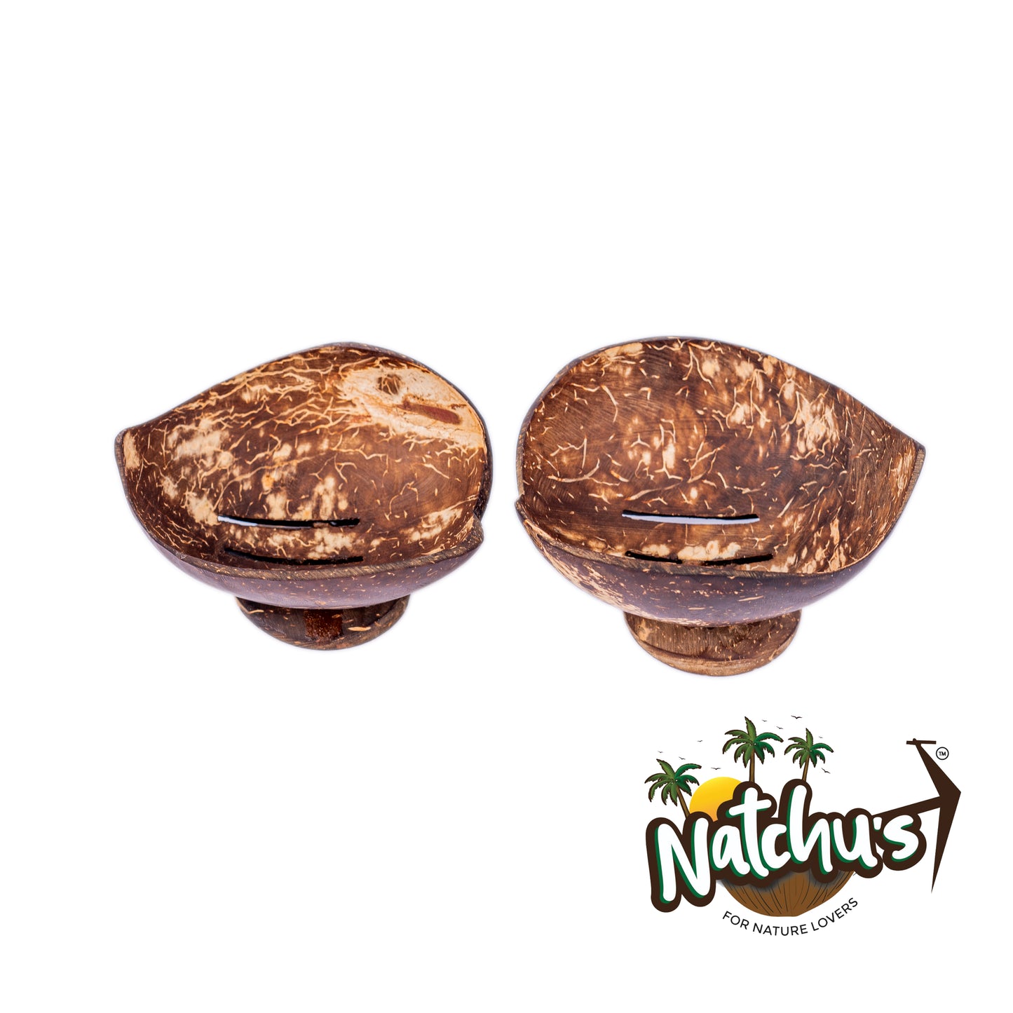 Natchu's Coconut Shell based Soap Tray Leaf Type (Set of 2)