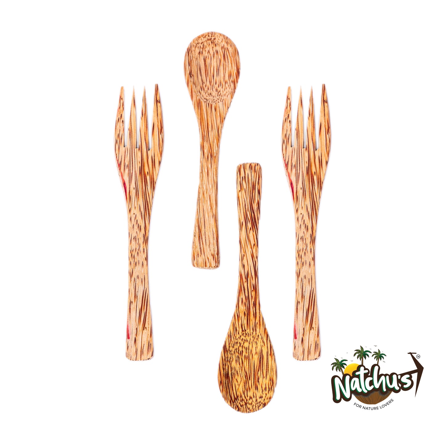 Natchu's Coconut wood based Spoon & Fork (Set of 2 each)