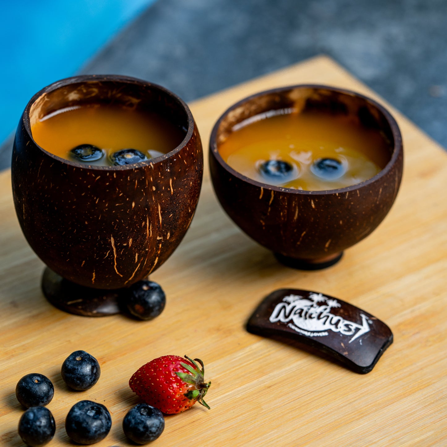 Natchu's Wooden Rectangular Plate(10" *7")(Set of 1) with Juice Cup (250ml) & Shot Glass (200ml)Combo (Set of 2 each)
