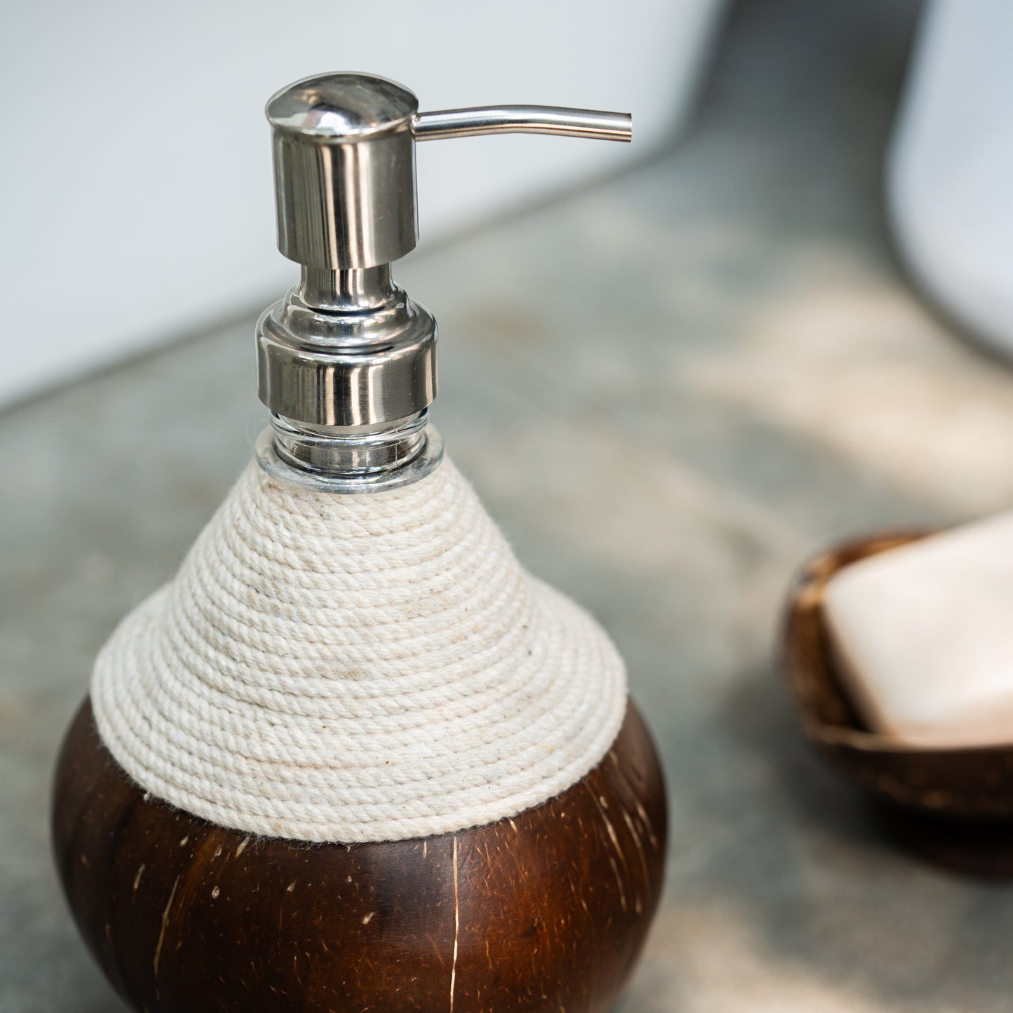 Natchu's Coconut Shell based Soap Dispenser (Set of 1)