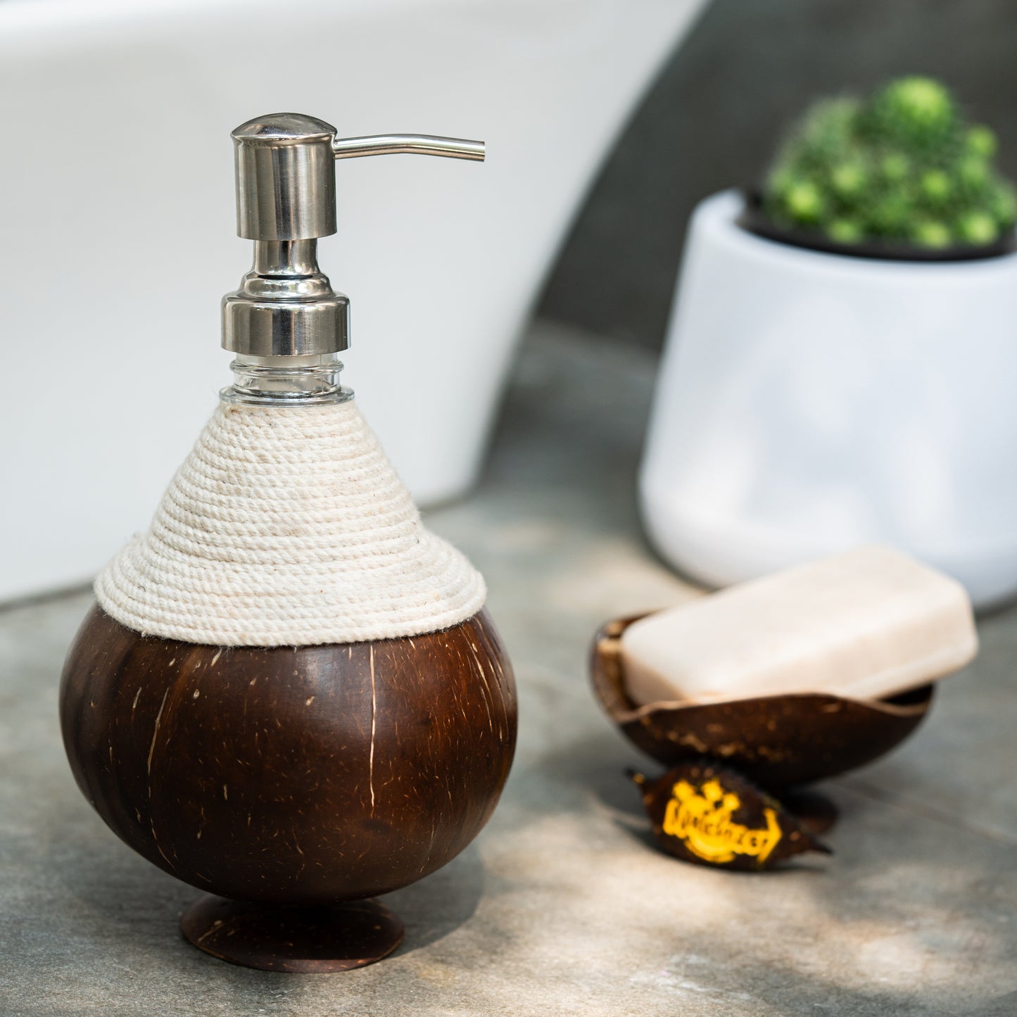 Natchu's Coconut Shell based Soap Dispenser (Set of 1)