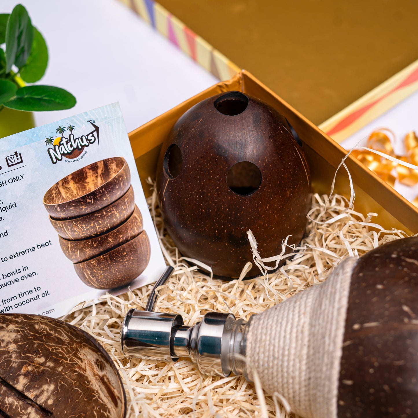 Gifting Natchu's Coconut Shell based Soap Dispenser, Toothbrush holder and Soap Tray (Set of 1 each)