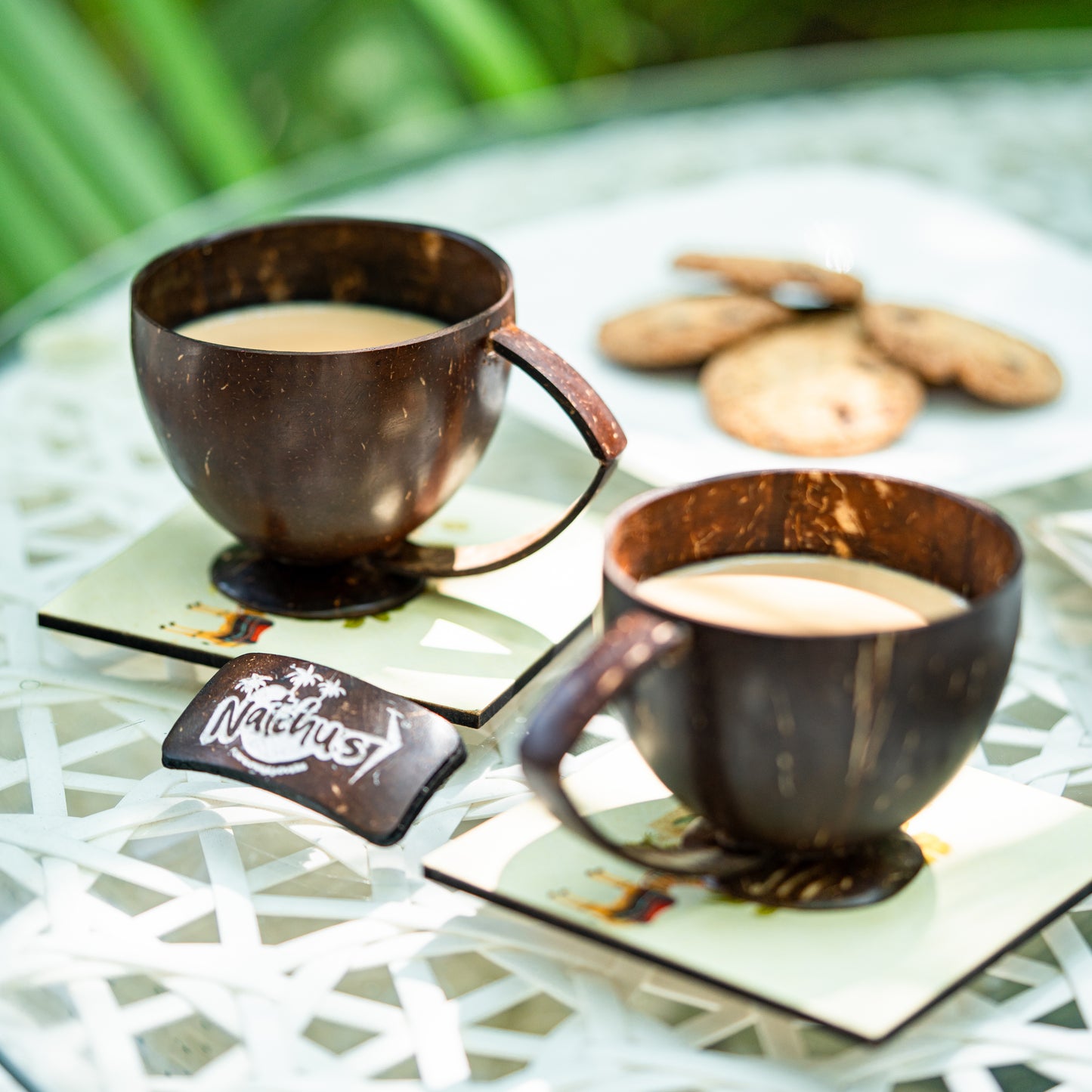 Natchu's Coconut Shell based Tea cup with Shell Handle (200ml) (Set of 2)