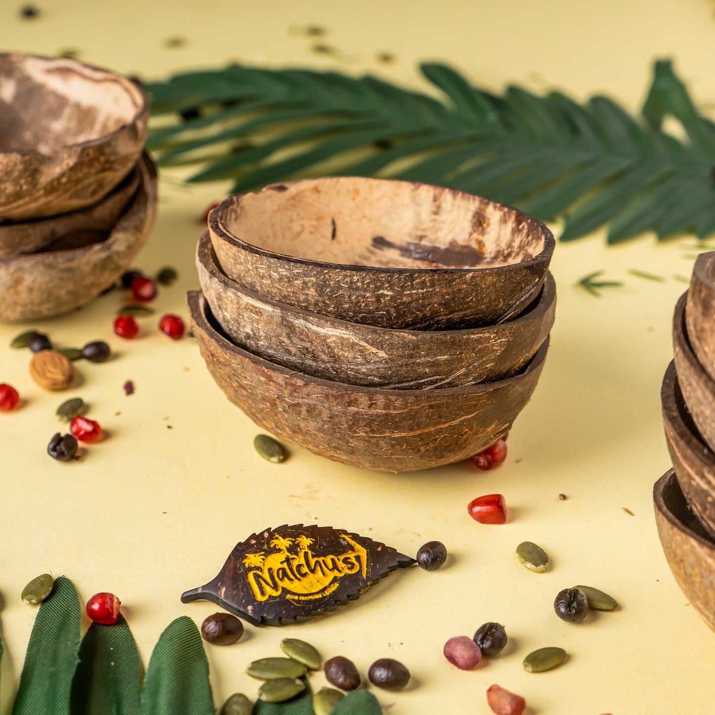 Natchu's Coconut Shell based Ovel Bowl(150ml) Mattee (Set of 10)