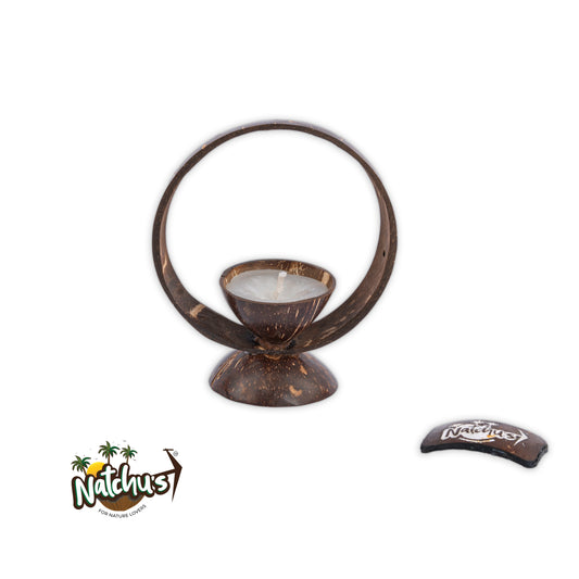 Natchu's Coconut Shell based Candles Glossy with Handle (150ml) (Set of 1)