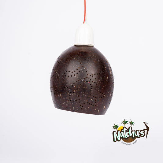 Natchu's Coconut Shell based Hanging Lamp with Bulb Holder (Set of 1)
