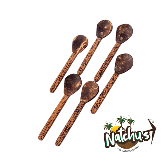 Natchu's Coconut Shell and wood based Masala Spoon & Fork (Set of 2 each)
