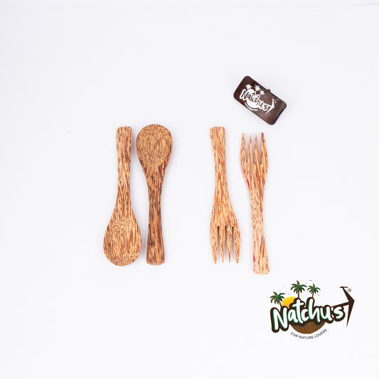Natchu's Coconut wood based Spoon & Fork (Set of 2 each)