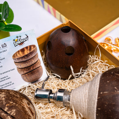 Gifting Natchu's Coconut Shell based Soap Dispenser, Toothbrush holder and Soap Tray (Set of 1 each)