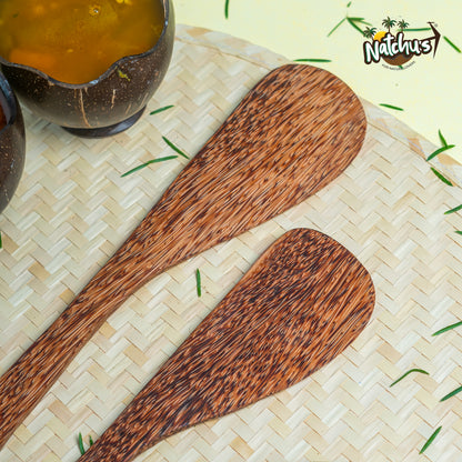 Natchu's Coconut wood based Spatula - Curved (Set of 2)