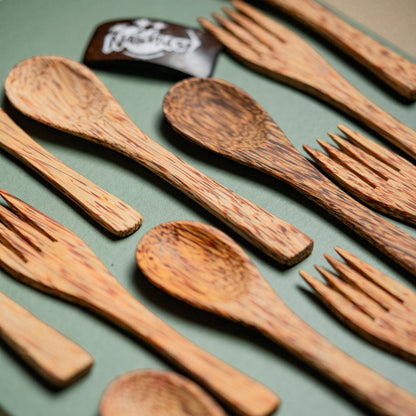 Natchu's Coconut wood based Spoon & Fork (Set of 2 each)