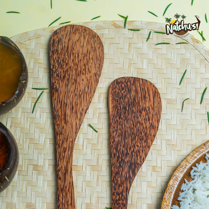 Natchu's Coconut wood based Spatula - Curved (Set of 2)