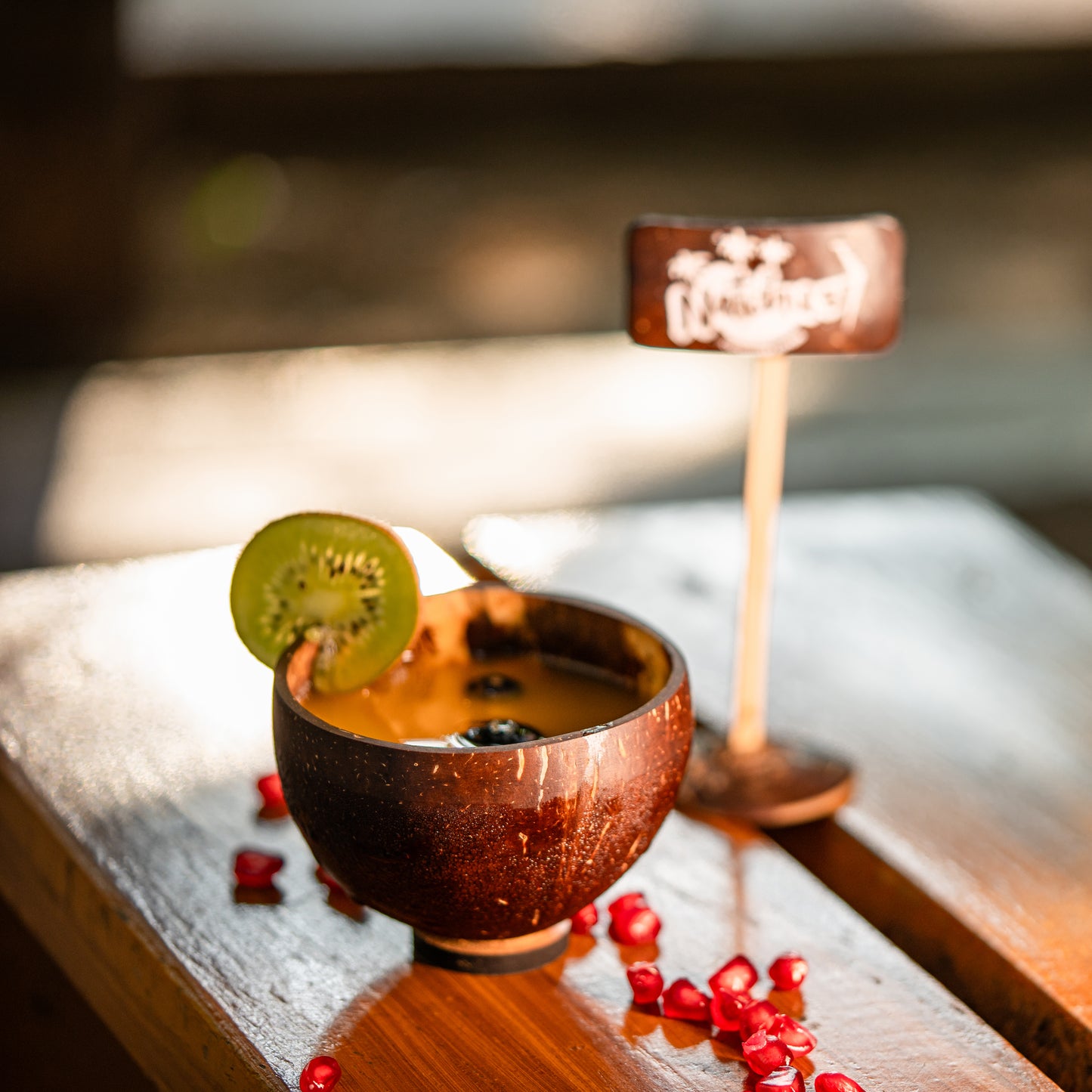 Natchu's Coconut Shell and wood based Shot Glass Bowl (200ml) (Set of 2)
