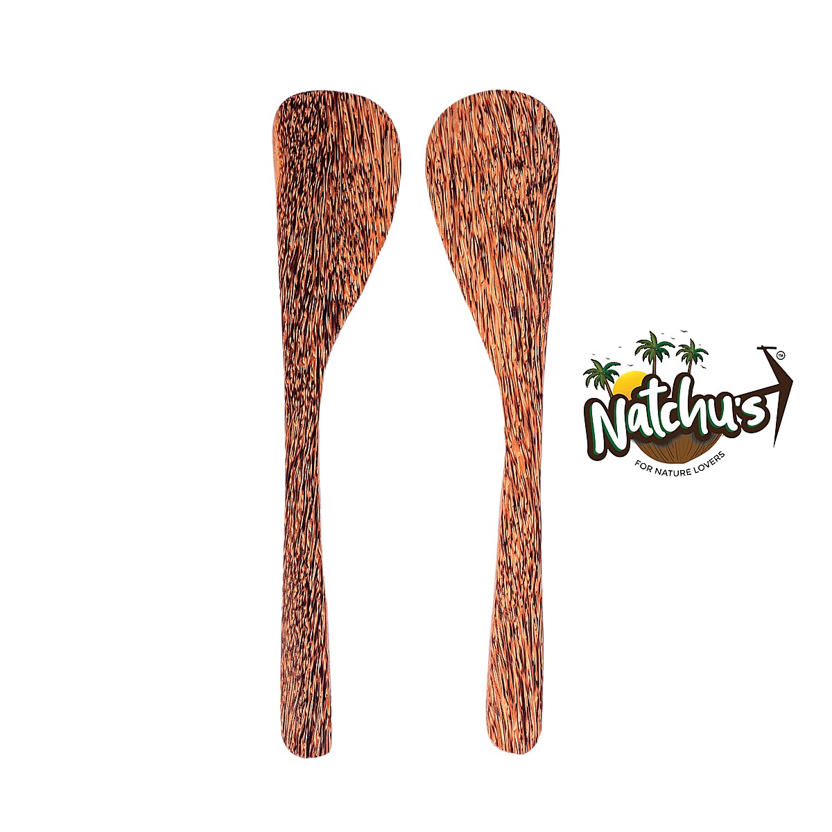 Coconut Wood Spatula - Curved (Set of 2)